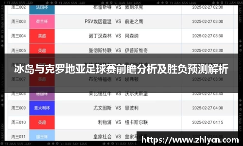冰岛与克罗地亚足球赛前瞻分析及胜负预测解析